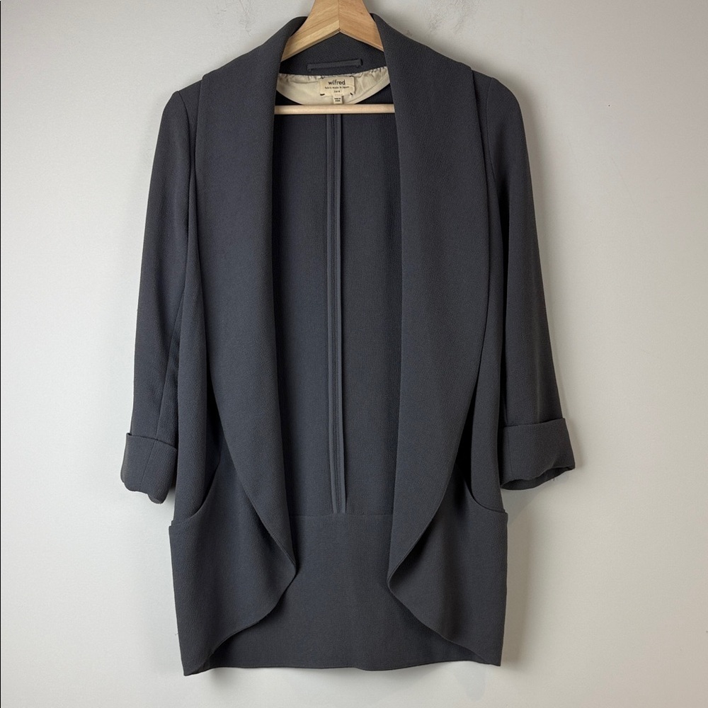 Aritzia Wilfred Chevalier Charcoal Gray Women's Blazer Size 0